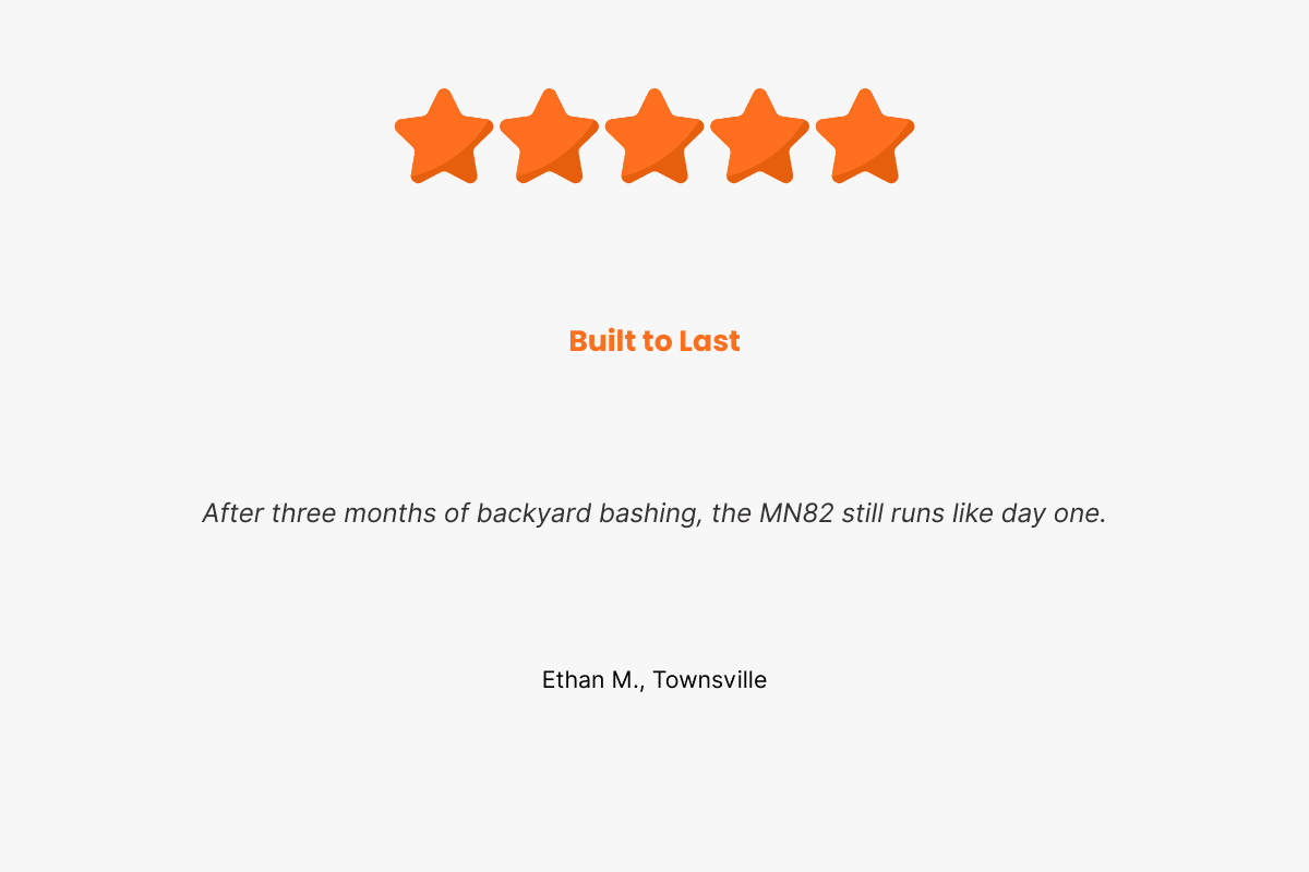 5-star customer review Ethan M., Townsville